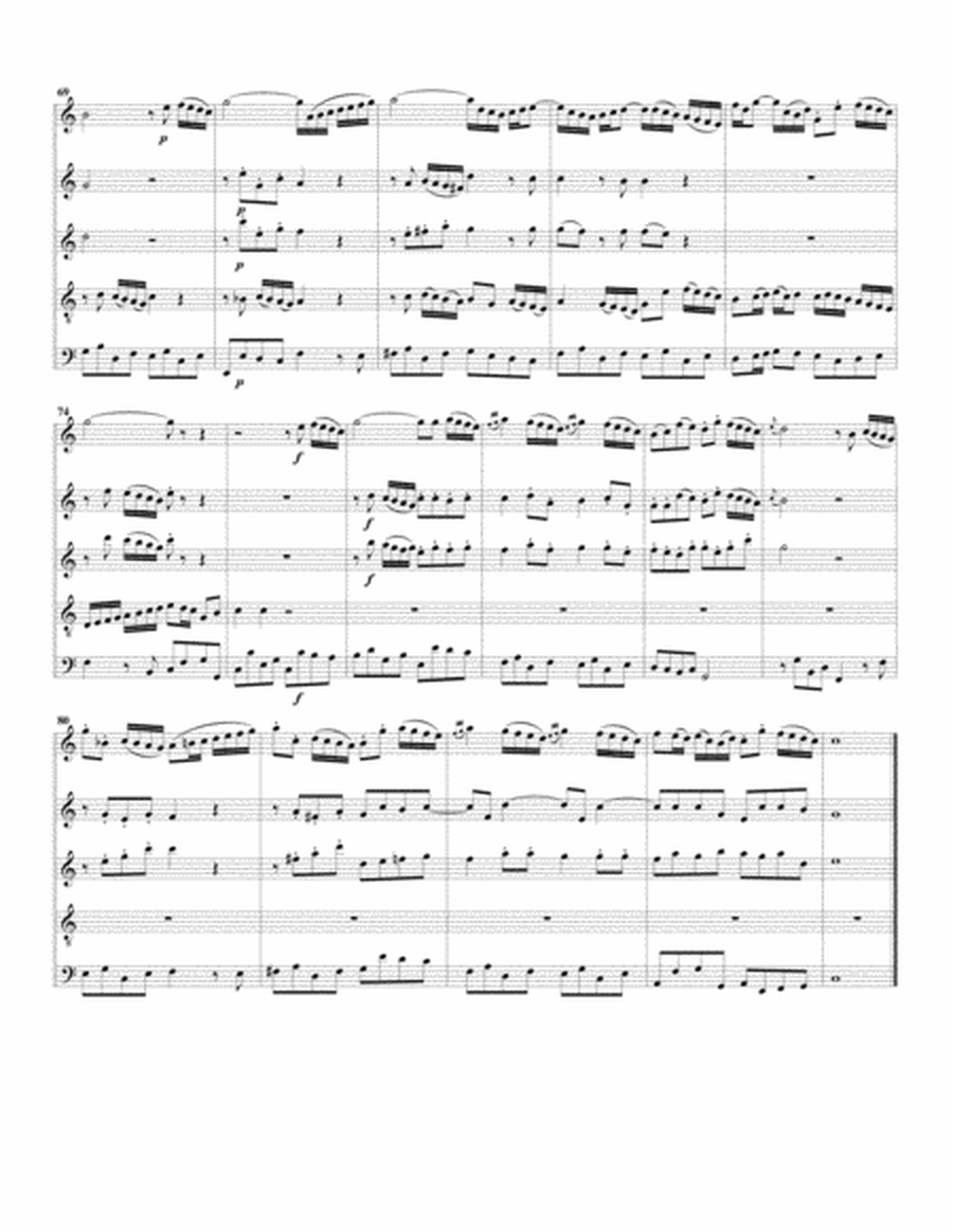 Aria: Gott ist gerecht from Cantata BWV 20 (arrangement for 5 recorders)