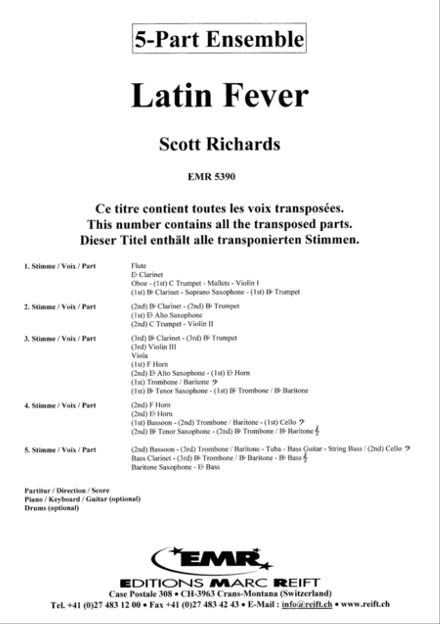Latin Fever Woodwind Quintet scores gallery preview page 2