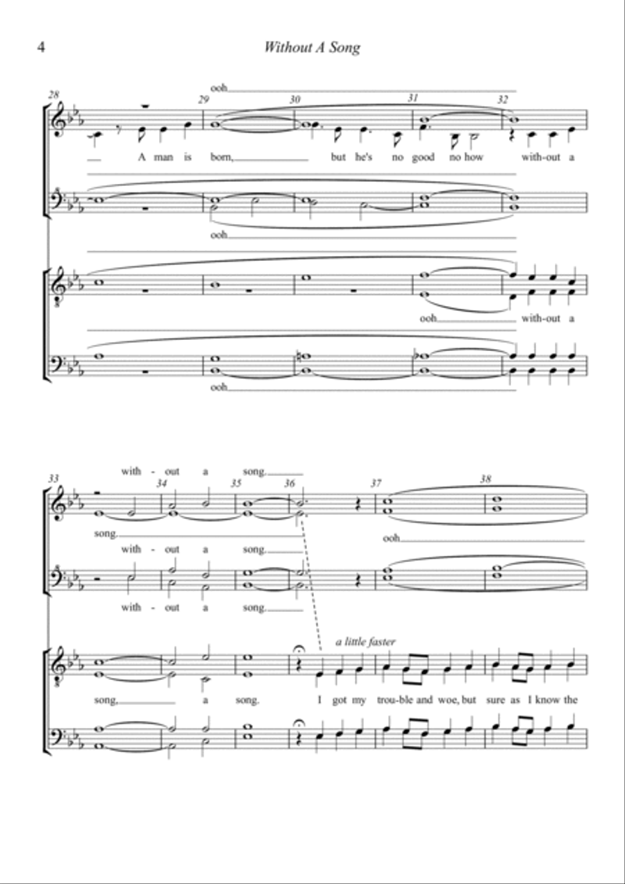 Without A Song 4-Part scores gallery preview page 4