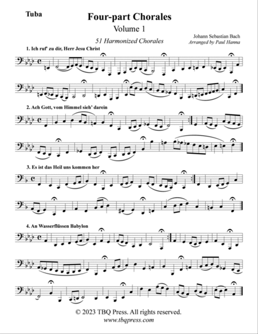 Four-part Chorales, Volume 1. 51 Harmonized chorales. 4-Part scores gallery preview page 6
