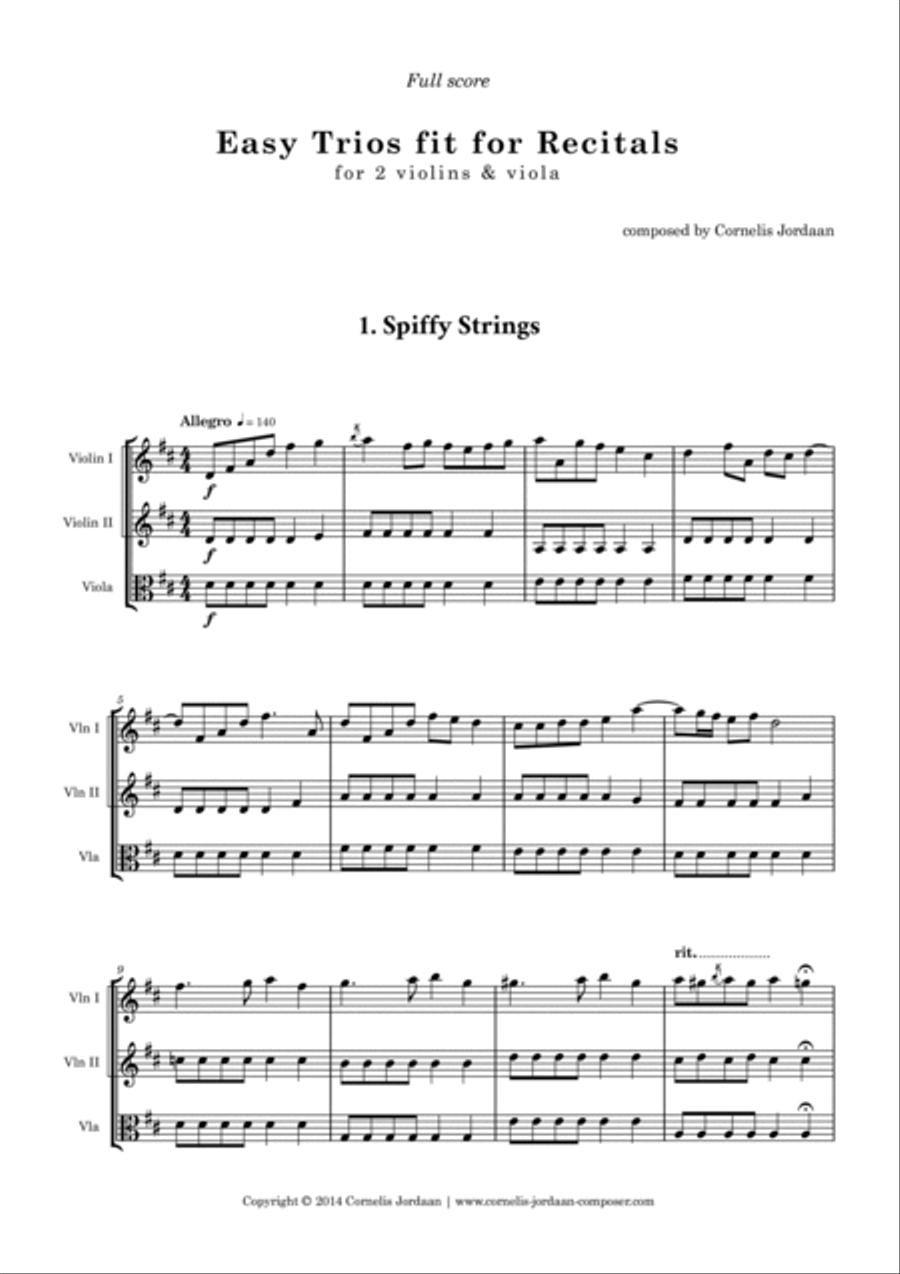 Easy Trios fit for Recitals, for 2 violins & viola String Trio scores gallery preview page 2
