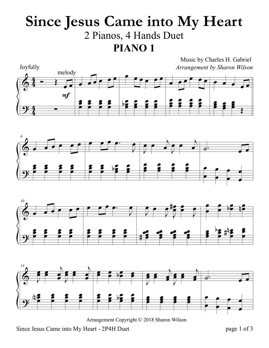 Since Jesus Came into My Heart (2 Pianos, 4 Hands Duet) Piano Duet scores gallery preview page 3