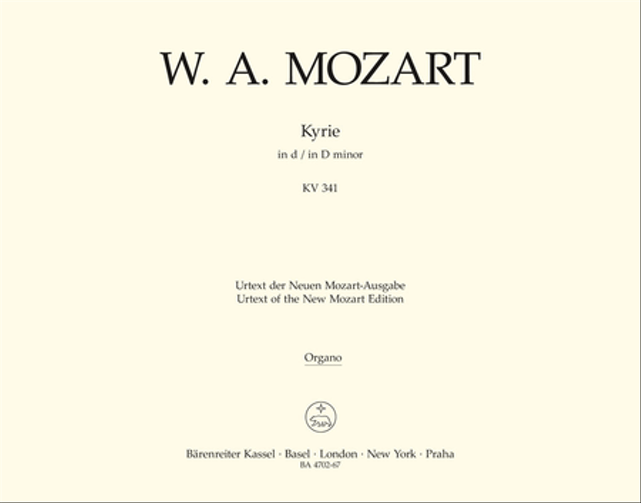 Kyrie d minor, KV 341 (368a) Organ scores gallery preview page 1