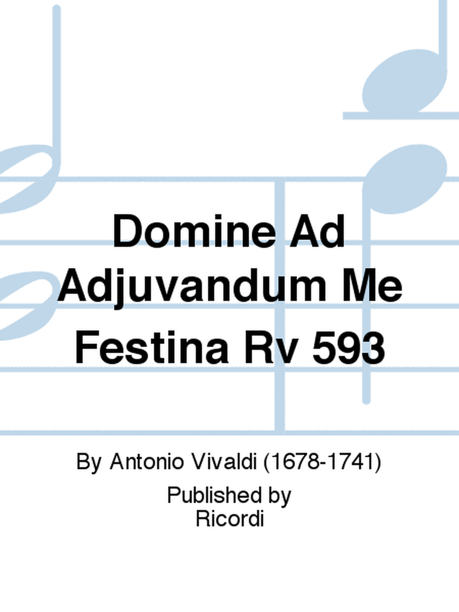 Domine Ad Adjuvandum Me Festina Rv 593
