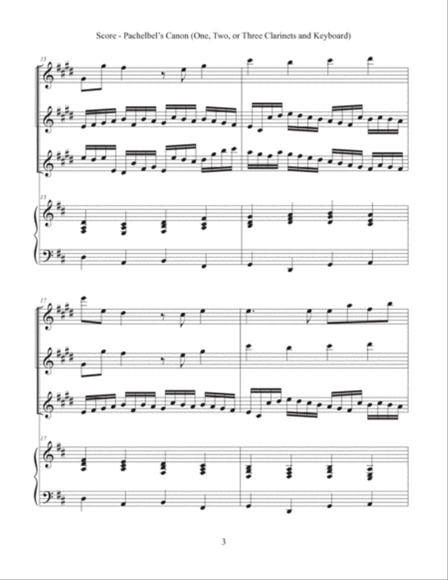 Canon (Clarinet and Keyboard) Bassoon scores gallery preview page 4