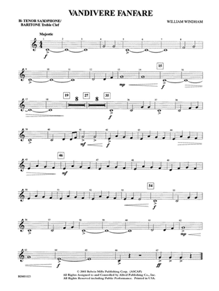 Vandivere Fanfare: B-flat Tenor Saxophone