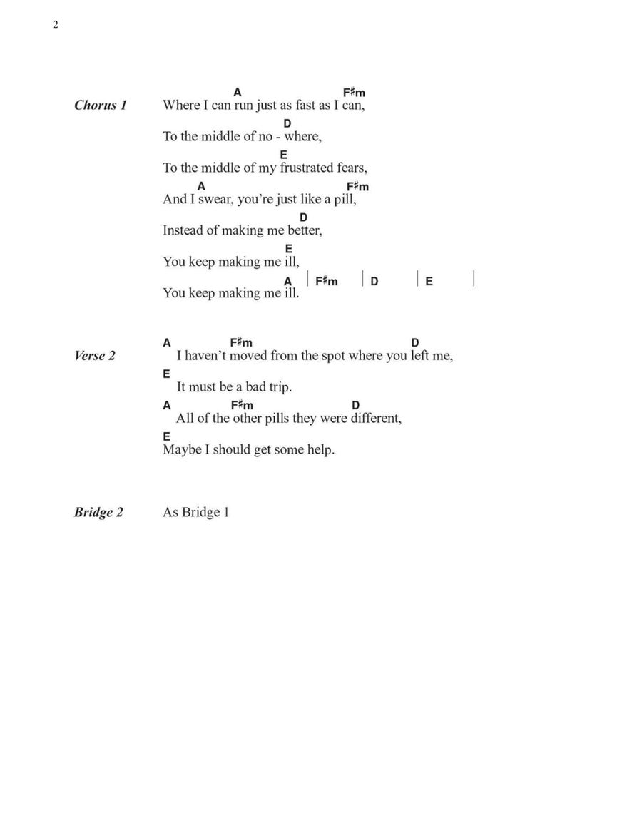 Just Like A Pill Easy Guitar scores gallery preview page 2