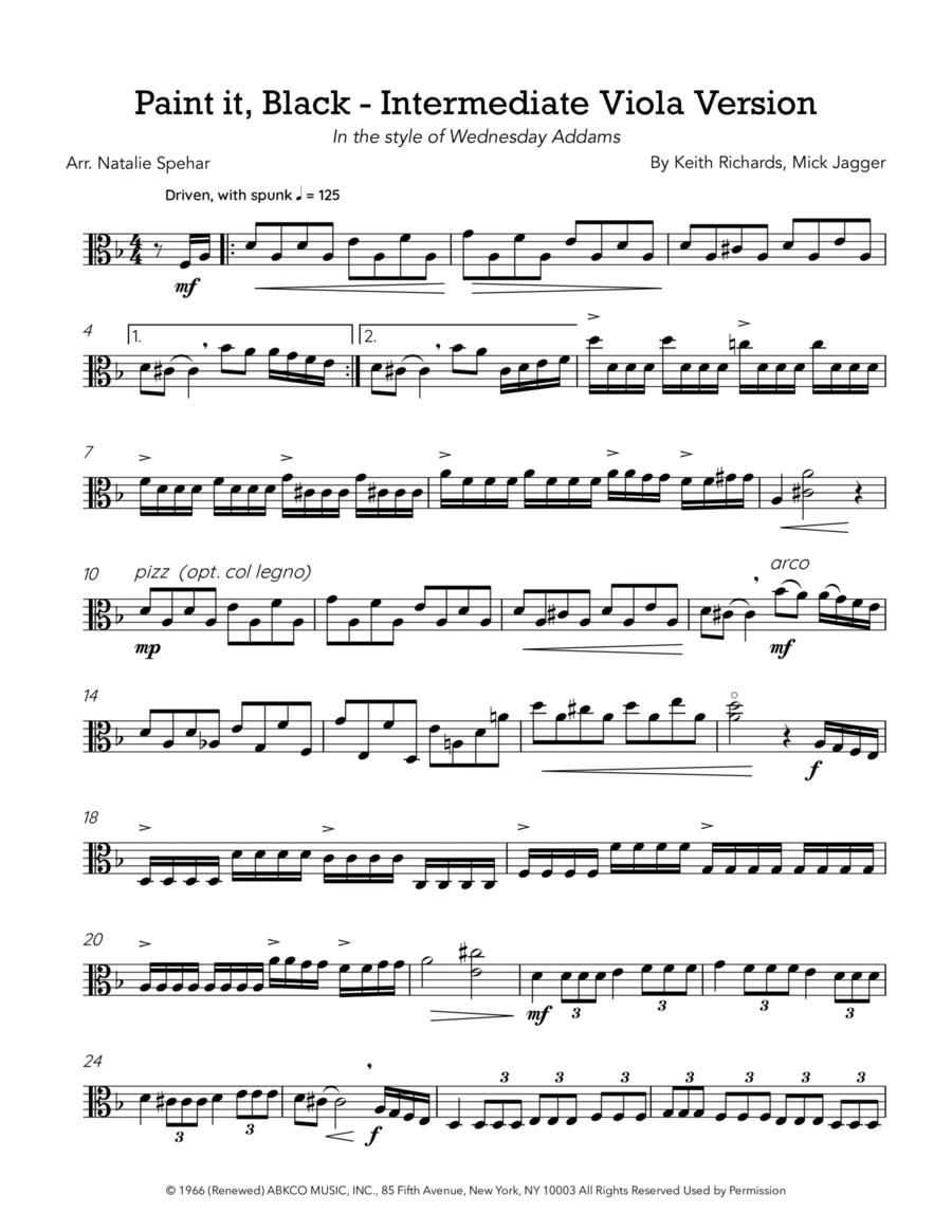 Paint It, Black Viola Solo scores gallery preview page 1