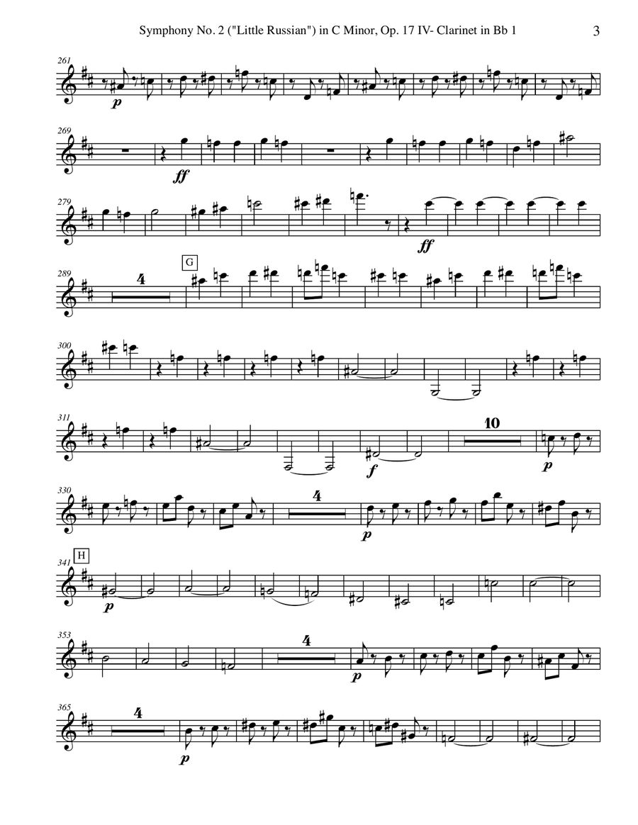 Tchaikovsky Symphony No. 2, Movement IV - Clarinet in Bb 1 (Transposed Part), Op. 17 B-Flat Clarinet scores gallery preview page 3