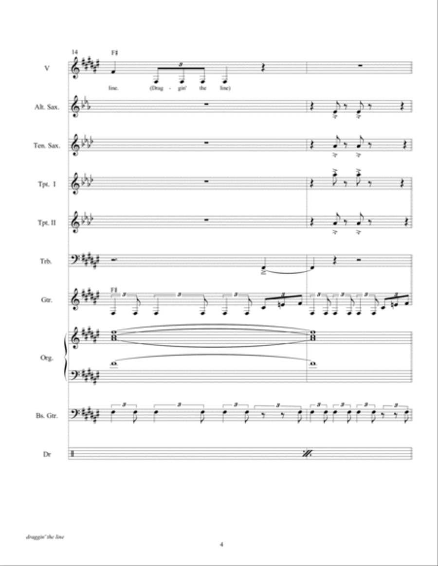 Draggin The Line Tenor Saxophone scores gallery preview page 6