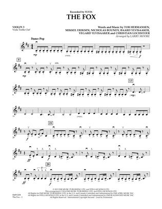 The Fox (What Does the Fox Say?) (arr. Larry Moore) - Violin 3 (Viola Treble Clef)