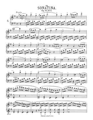 Book cover for Sonatina In G Major, Op. 36, No. 5