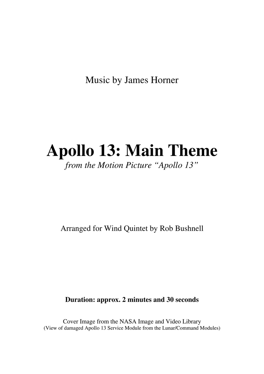 Main Title - Apollo 13 Woodwind Quintet scores gallery preview page 2