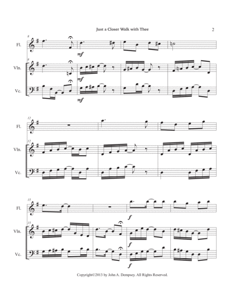 Just a Closer Walk with Thee (in G major): Trio for Flute, Violin and Cello image number null