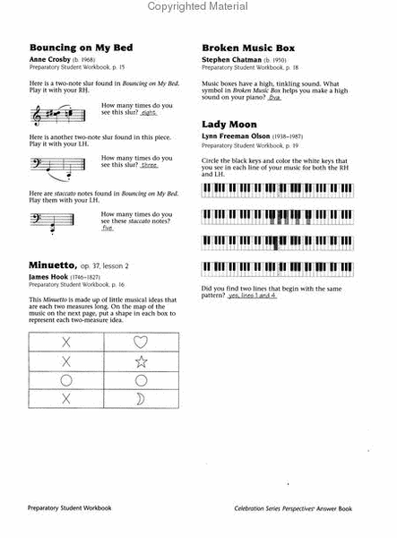 Celebration Series Perspectives: Answer Book for Student Workbooks