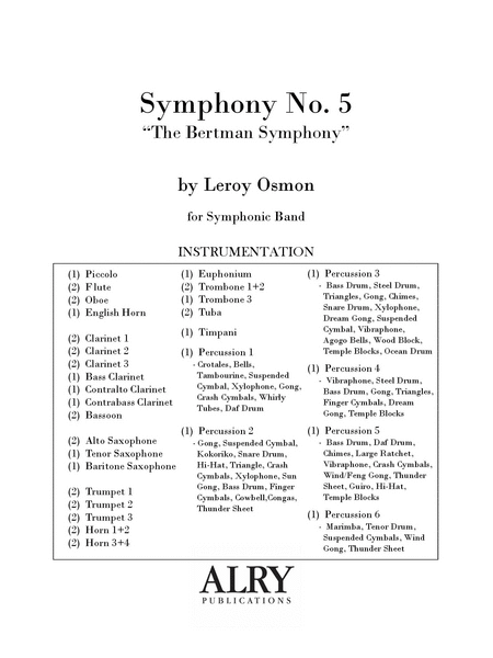 Symphony No. 5 for Wind Ensemble