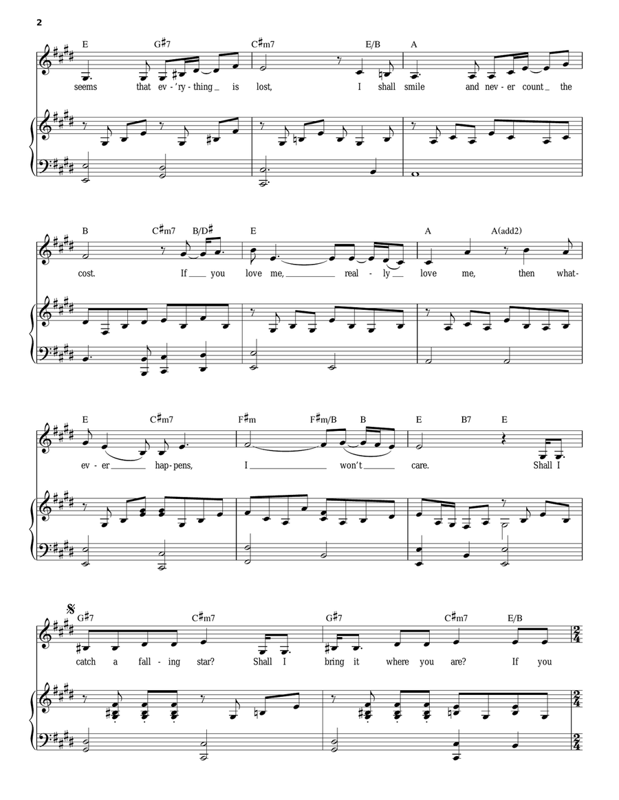 If You Love Me Piano, Vocal scores gallery preview page 2