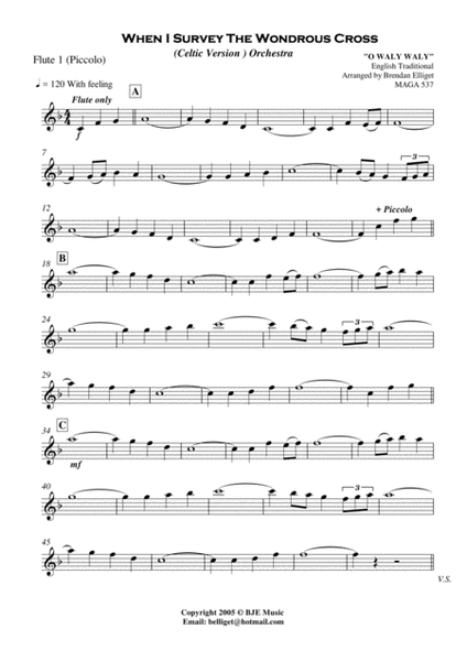 When I Survey The Wondrous Cross (Celtic Version) - Orchestra [F Major] Score and Parts image number null