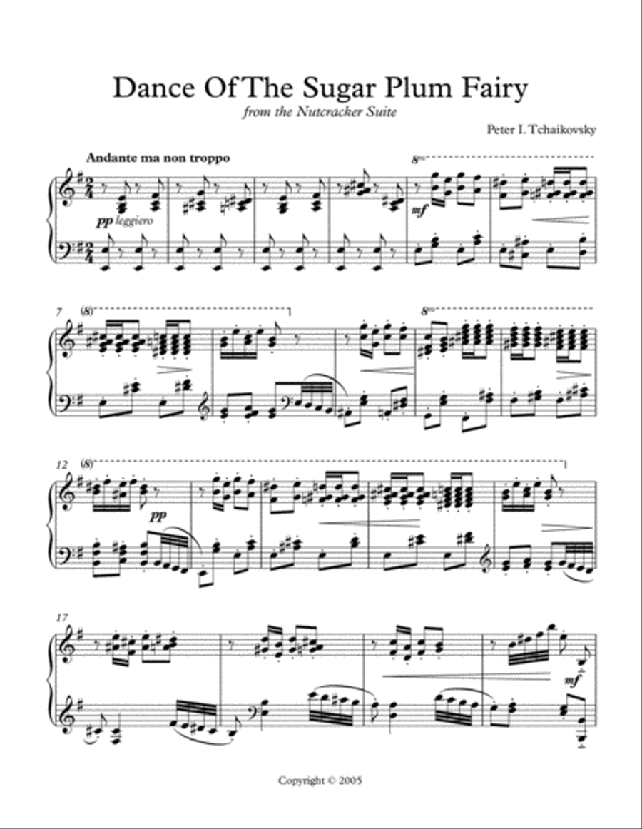 Dance Of The Sugar Plum Fairy (Tchaikovsky) Piano Solo scores gallery preview page 2