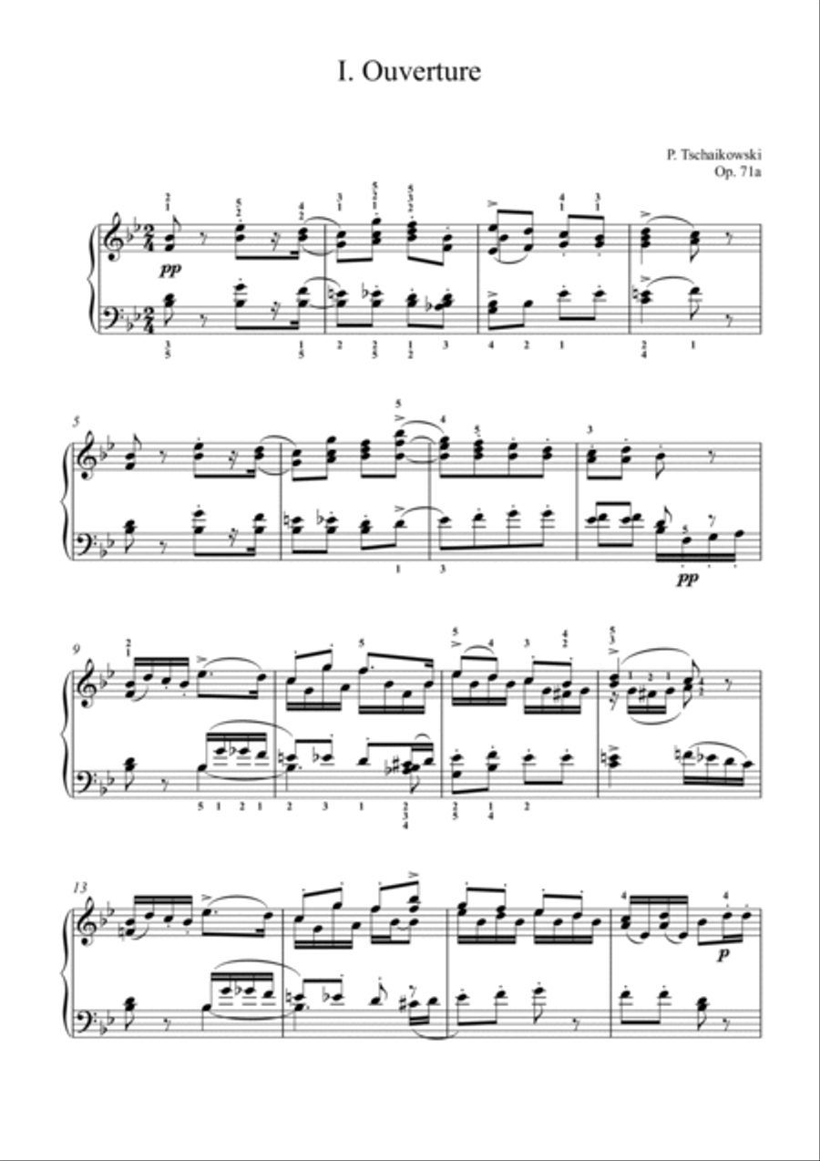 Tchaikovsky-The Nutcracker Suite No.1. Overture(Piano) Piano Solo scores gallery preview page 2