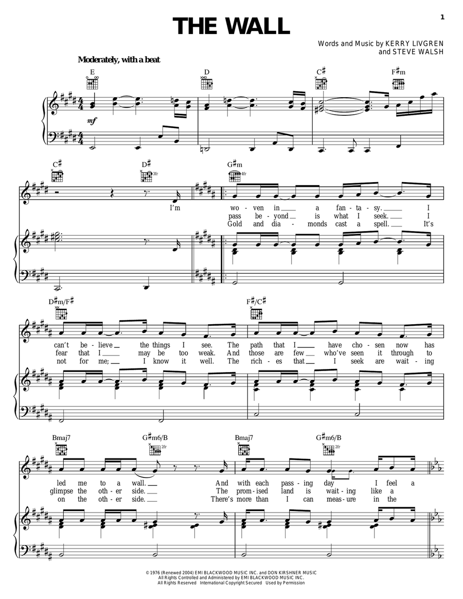 The Wall Piano, Vocal, Guitar scores gallery preview page 1