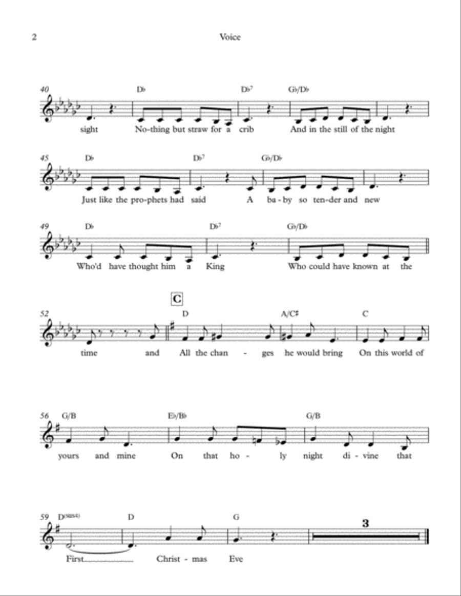 First Christmas Eve (instrumental in Gb) Piano, Vocal, Guitar scores gallery preview page 5
