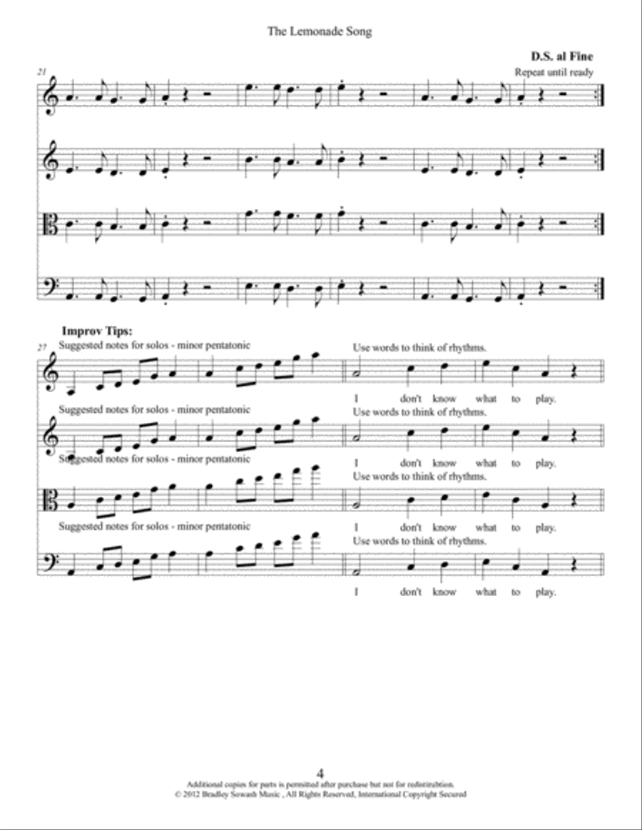 Lemonade Song - Creative Strings String Orchestra scores gallery preview page 6