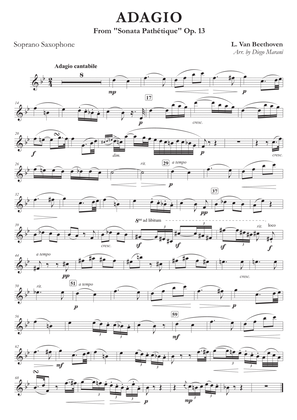 Book cover for Adagio from "Sonata Pathetique" for Soprano Saxophone & Piano