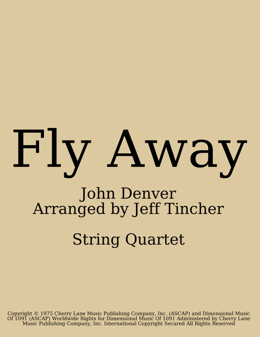 Fly Away Fly Away String Quartet scores gallery preview page 1