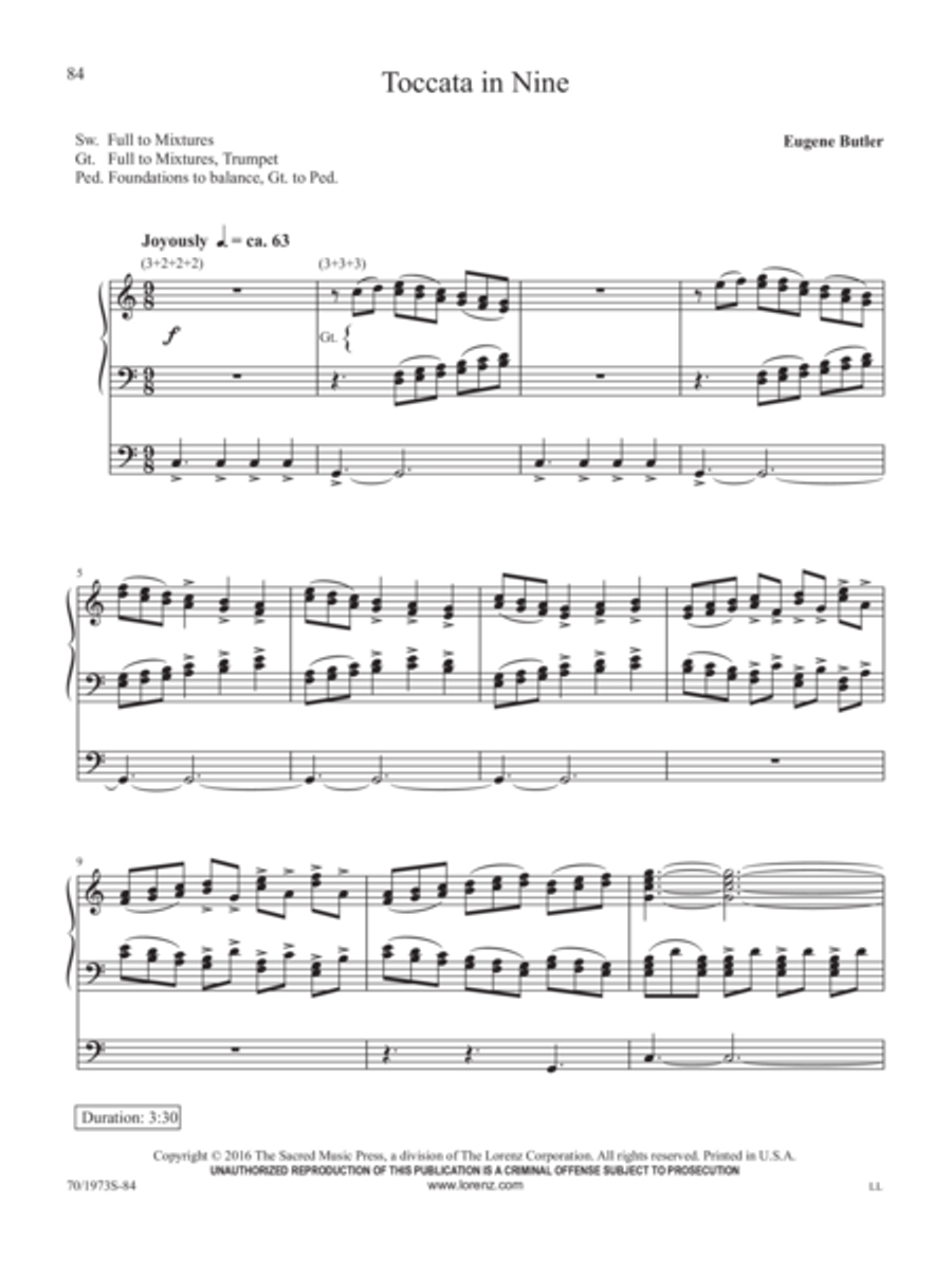 A Eugene Butler Organ Treasury Organ Solo scores gallery preview page 20