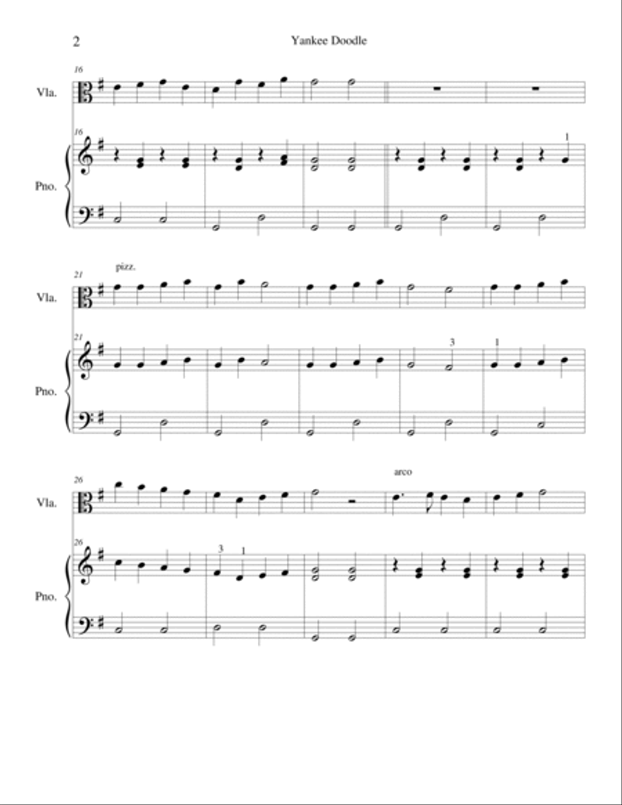 Yankee Doodle Viola scores gallery preview page 2