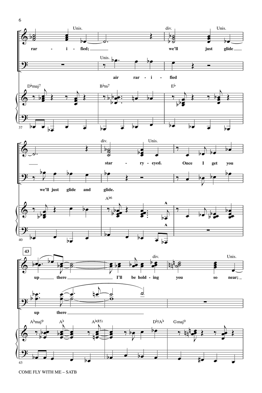 Come Fly With Me (arr. Mac Huff) 4-Part scores gallery preview page 5
