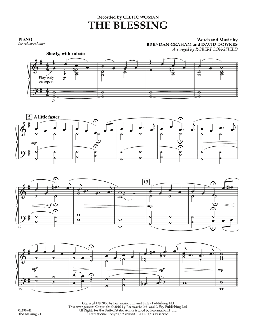The Blessing - Piano The Blessing - Piano Orchestra scores gallery preview page 1
