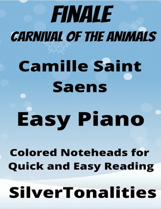 Book cover for Finale Carnival of the Animals Easy Piano Sheet Music with Colored Notation