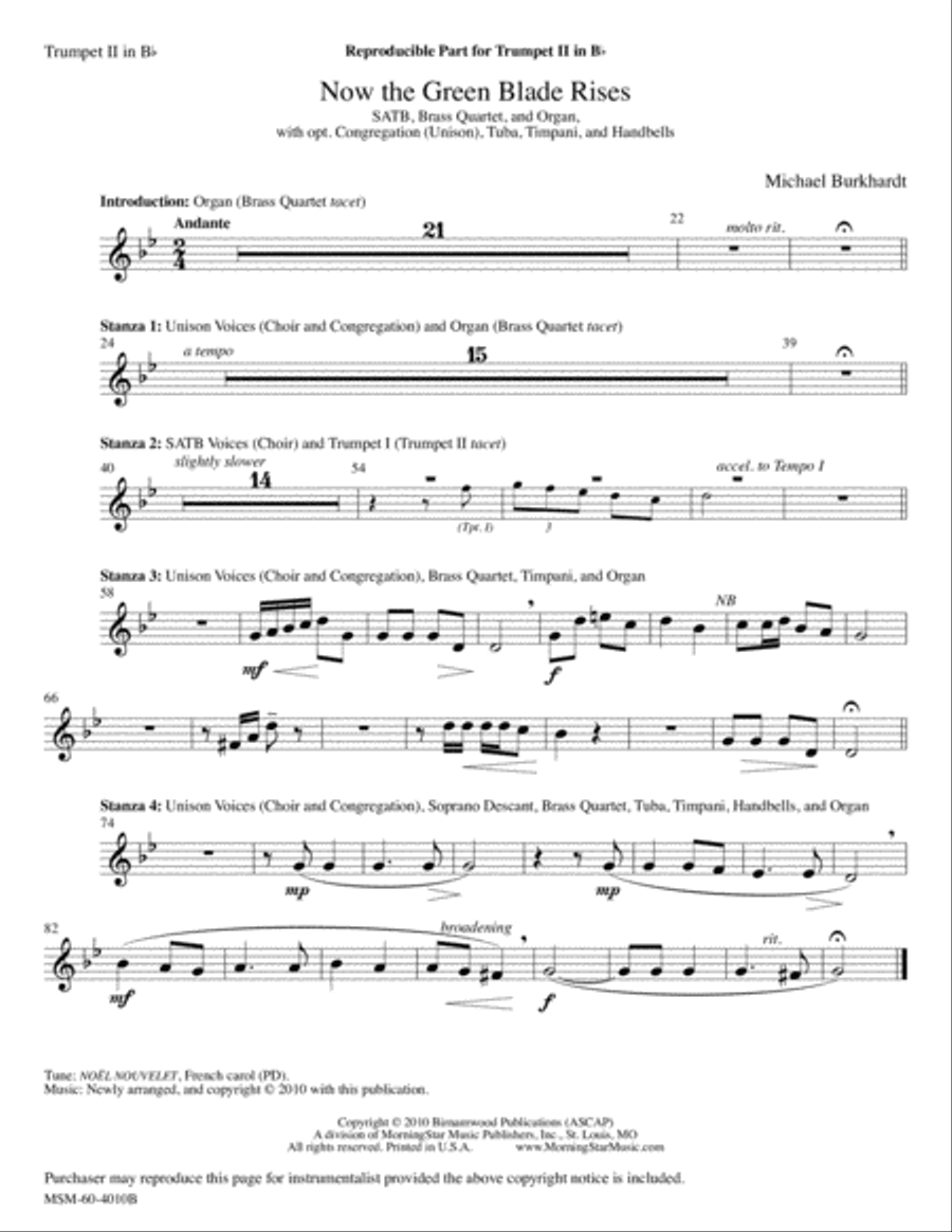 Now the Green Blade Rises Choir scores gallery preview page 4