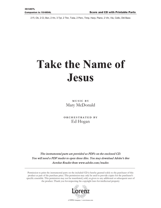 Take the Name of Jesus - Orchestral Score and Printable Parts - Digital