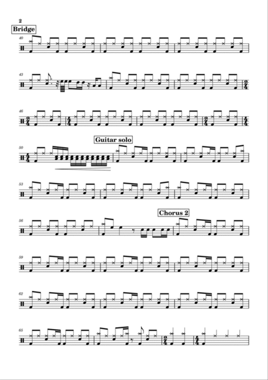 Making Love Out Of Nothing At All Drum Set scores gallery preview page 2