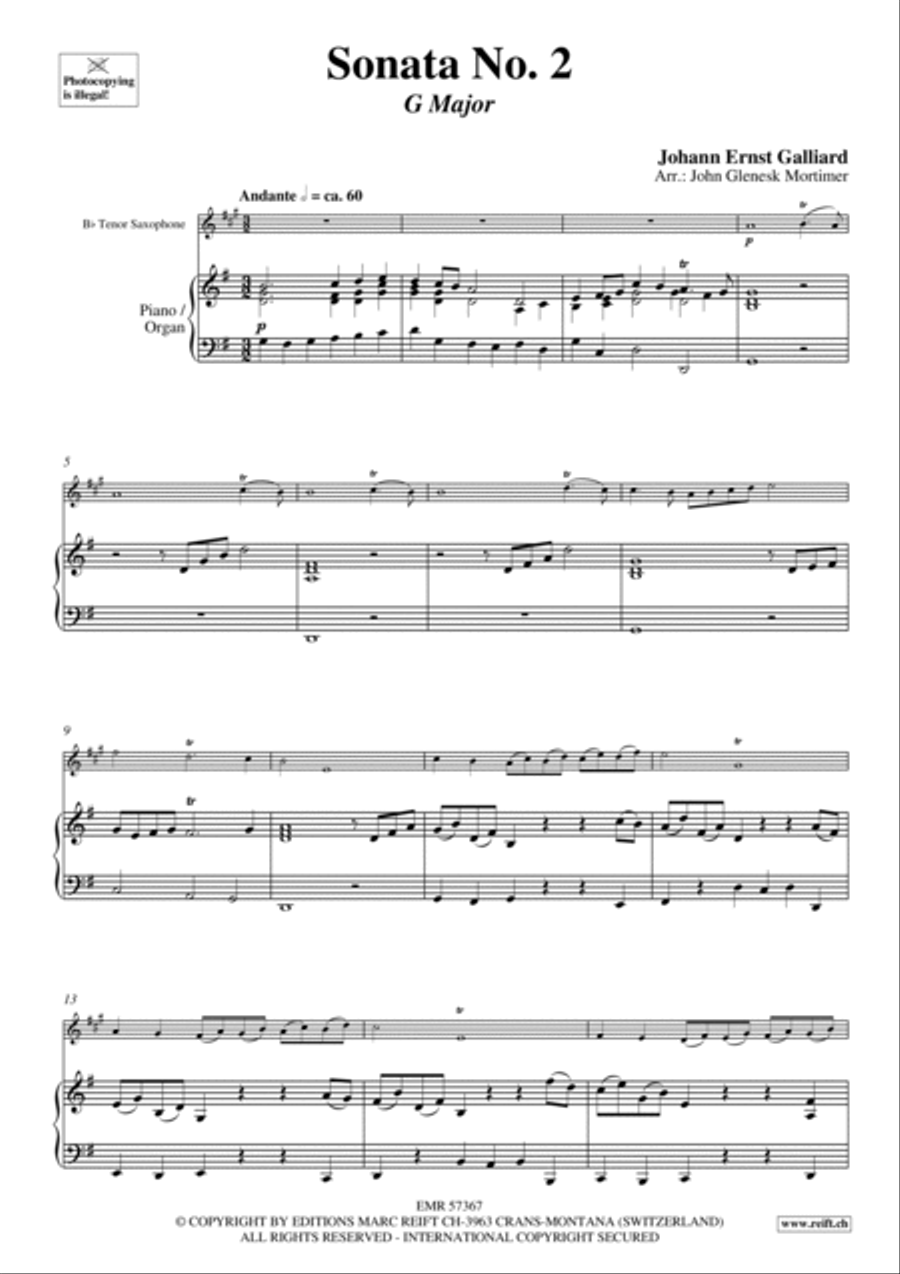 Sonata No. 2 Tenor Saxophone scores gallery preview page 4