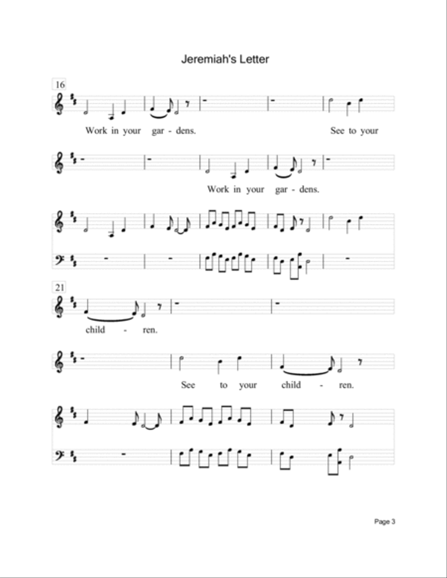 Jeremiah's Letter Jeremiah's Letter Voice scores gallery preview page 5
