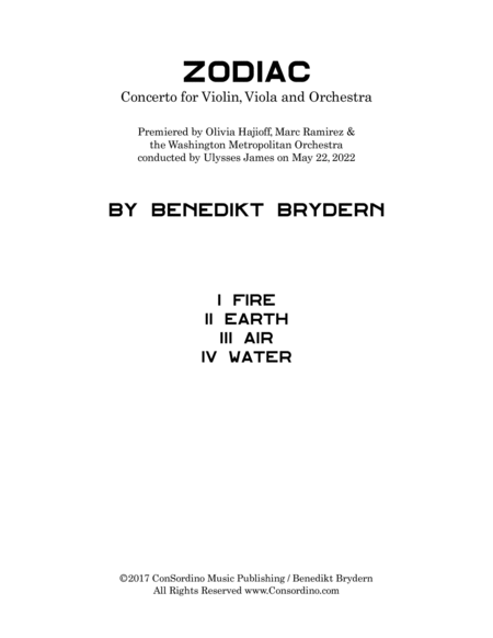 ZODIAC - Double Concerto for Violin, Viola and Piano image number null