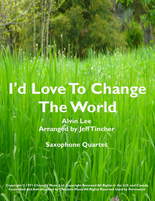 Book cover for I'd Love To Change The World