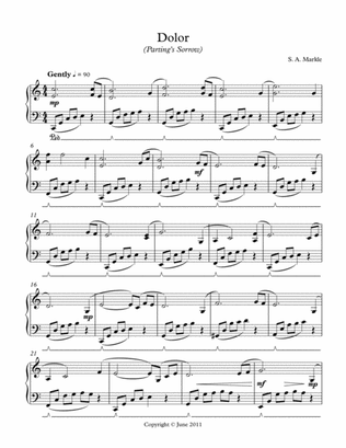 Dolor (Parting's Sorrow) for Piano solo