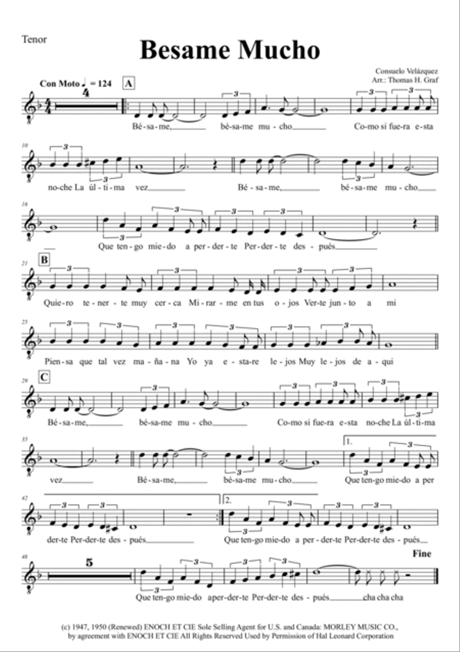 Bésame Mucho (kiss Me Much) Voice scores gallery preview page 5