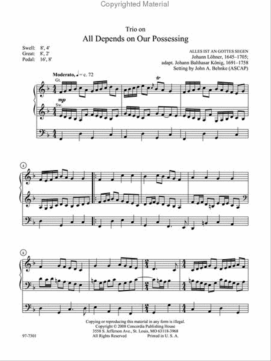 Five Preludes of Praise, Set 6 Organ scores gallery preview page 2