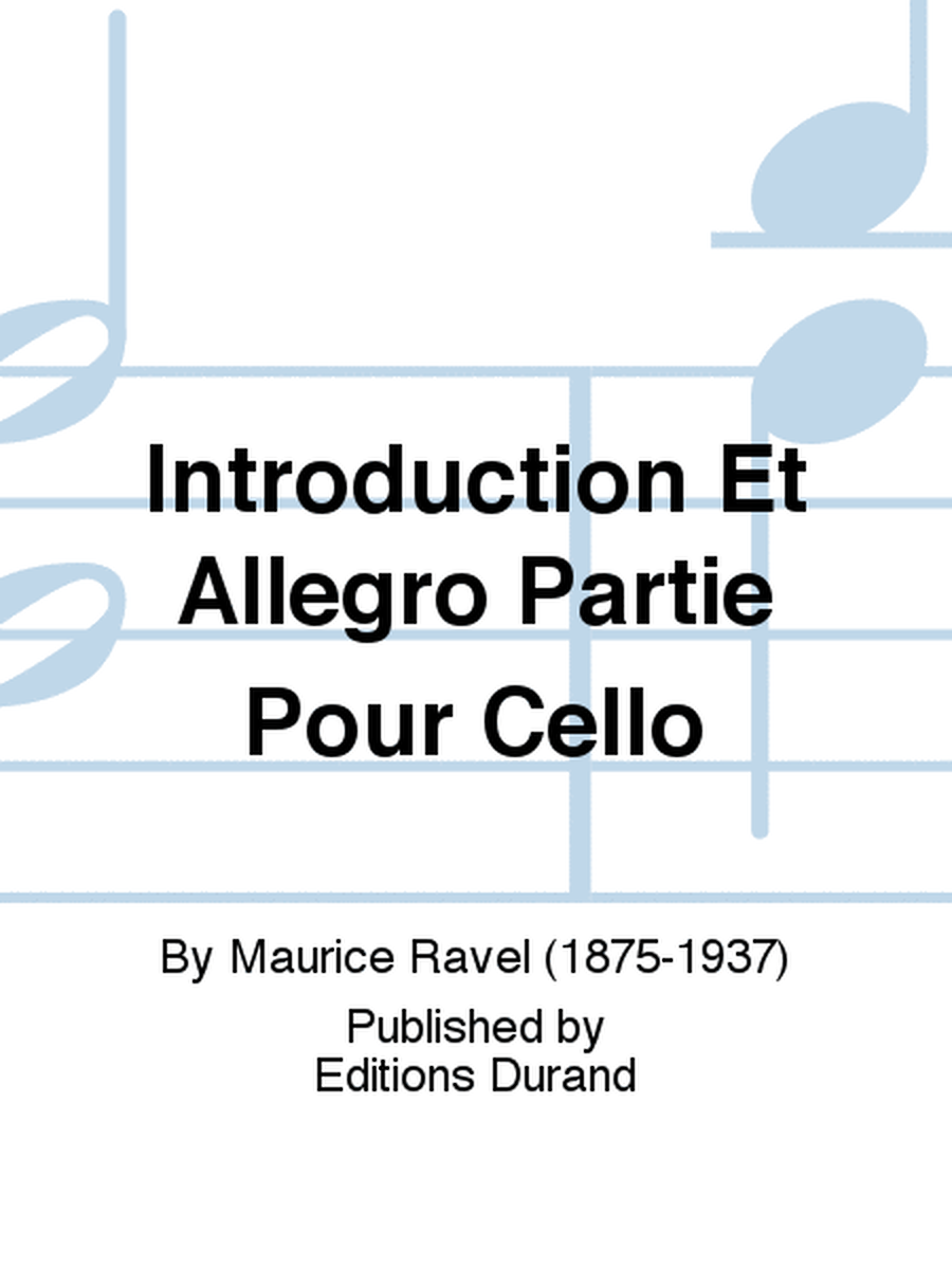 Introduction Et Allegro Partie Pour Cello