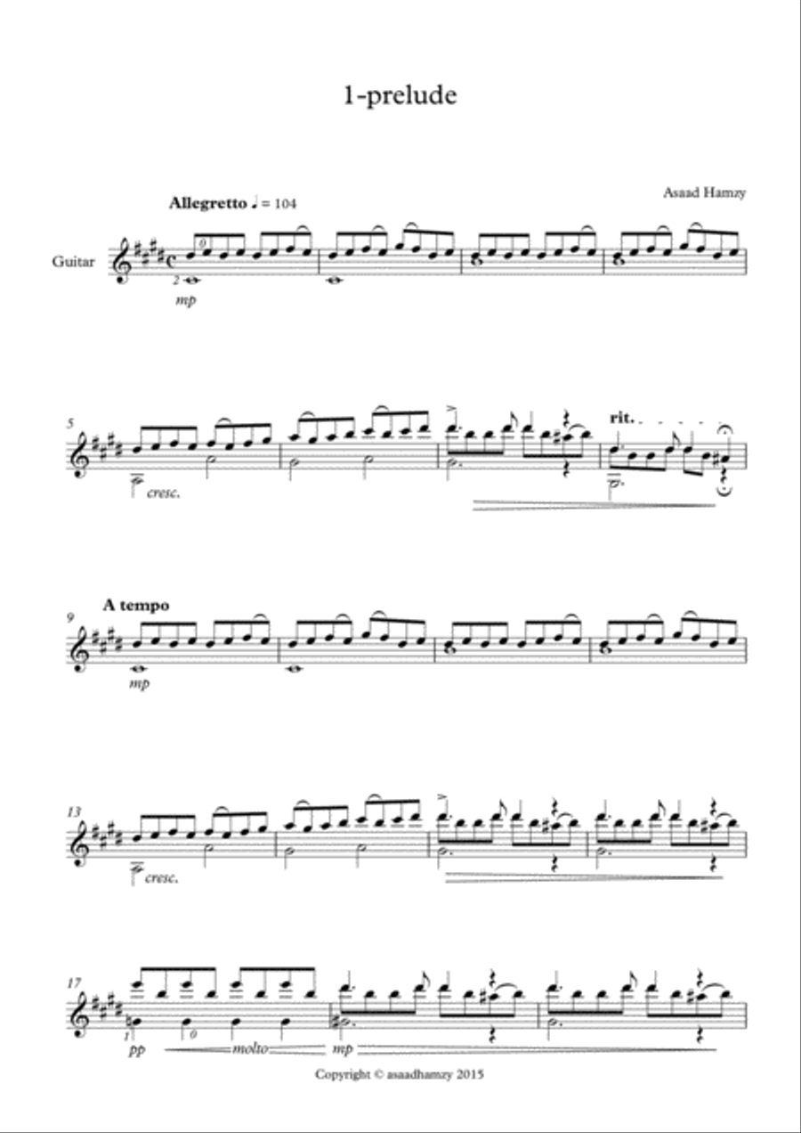 Refugee Journey for solo Guitar Op.21 Small Ensemble scores gallery preview page 6