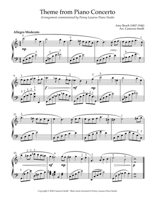 Theme from Piano Concerto - Level 4 piano arrangement