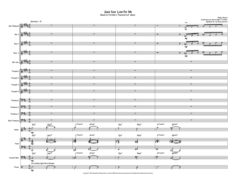 Save Your Love For Me Jazz Ensemble scores gallery preview page 1