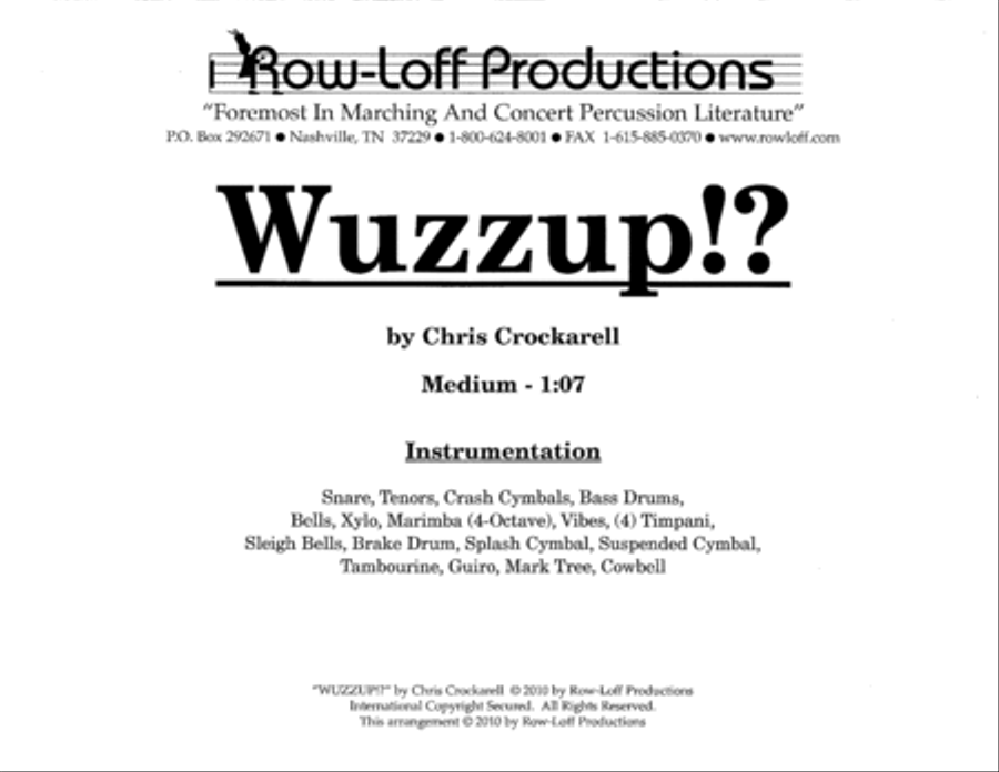 Wuzzup!? w/Tutor Tracks Percussion Ensemble scores gallery preview page 2