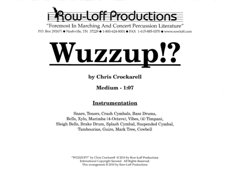Wuzzup!? w/Tutor Tracks